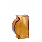 Vaza flori sticla portocalie 10.7x5.8x15.5 cm