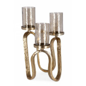 Set 2 sfesnice aluminiu auriu Sagar 26x23.5x29 cm