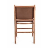 Set 2 scaune lemn maro piele naturala cognac Eugenie 46x59x85 cm