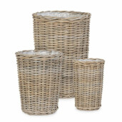 Set 3 cosuri ratan gri Randy 35x24 cm, 41x32 cm, 55x39 cm
