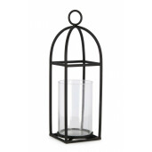 Set 2 suporturi lumanari metal negru Siwan 15x15x48 cm