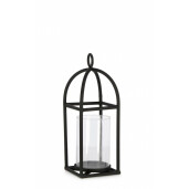 Set 2 suporturi lumanari metal negru Siwan 13x13x35.5 cm