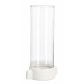 Suport lumanare aluminiu sticla Hisar 17.25x12.75x35 cm