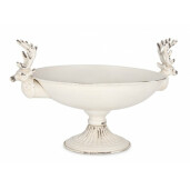 Set 2 boluri decorative otel alb antichizat Selene 48x37x28 cm