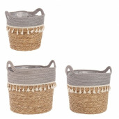 Set 3 cosuri gri natur Bridget 24x25 cm, 30x35 cm, 32x35 cm