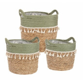 Set 3 cosuri verde natur Bridget 24x25 cm, 30x35 cm, 32x35 cm