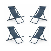 Set 4 scaune gradina albastre Taylor 60.5x101.5x73.5 cm
