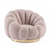 Fotoliu textil roz metal auriu Florel 86x62x72 cm