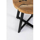 Masuta lemn natur otel negru Elwood 40x45 cm
