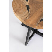 Masuta lemn natur otel negru Elwood 50x50 cm