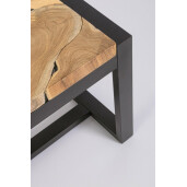 Banca otel negru lemn Elwood 135x35x47 cm