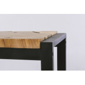 Banca otel negru lemn Elwood 135x35x47 cm