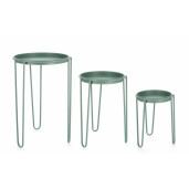 Set 3 suporturi flori otel verde Madelyn 23.5x30 cm, 28.5x40 cm, 33.5x50 cm