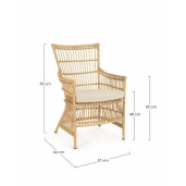 Set 2 scaune aluminiu natur Adelma 57x66x95 cm
