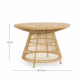 Masa rattan sintetic natur Adelma 110x75 cm