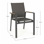 Set 18 scaune gradina gri Kubik 56.5x62x88 cm