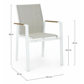 Set 18 scaune gradina gri alb Kubik 56.5x62x88 cm