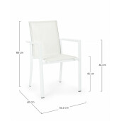 Set 16 scaune gradina alb Konnor 56.2x60x88 cm