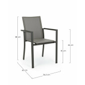 Set 16 scaune gradina gri antracit Konnor 56.2x60x88 cm
