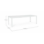 Masa extensibila aluminiu alb Kiplin 180/240x100x77.5 cm