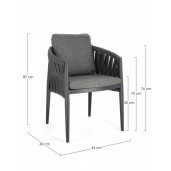 Set 2 fotolii gri antracit Jacinta 63x60x87 cm