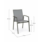 Set 18 scaune gradina gri antracit Cruise 57x57x87.5 cm