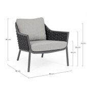 Set 2 fotolii gri Everly 80x80x80 cm