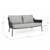 Canapea gri Everly 170x80x80 cm
