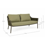 Canapea verde Everly 170x80x80 cm