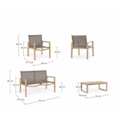 Set mobilier gradina maro Kallen 126x67.5x82 cm