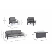 Set mobilier gradina cu incalzitor Hendrix 216x85x88 cm