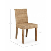 Set 2 scaune lemn ratan Analuz 47x55x87 cm