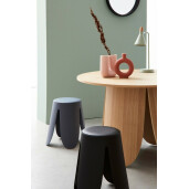 Taburet piele ecologica albastra Imogen 37x47 cm
