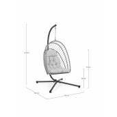 Fotoliu suspendabil cu suport gri Sospesa 125x103x194 cm