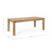 Masa lemn natur Maverick 200x100x77 cm