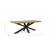 Masa aluminiu gri lemn maro Palmdale 200x100x77 cm