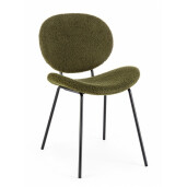 Set 2 scaune otel negru textil verde Maddie 52x59.5x79.5 cm