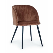 Set 2 scaune catifea maro Queen 53x57x81.5 cm