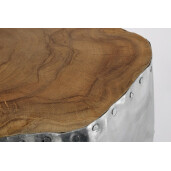 Masuta aluminiu argintiu lemn maro Hammer 35x35x45 cm