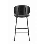 Set 2 scaune bar negru gri Sienna 43.5x52.5x93.5 cm