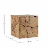 Masuta lemn natur Elwood 40x40x40 cm