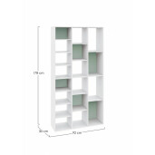 Biblioteca mdf alb verde Arctic 92x30x178 cm