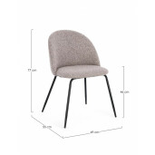 Set 4 scaune otel textil Tanya 49x55x77 cm
