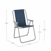 Set 6 scaune gradina albastre Malibu 56x63x85 cm
