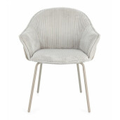 Set 2 scaune otel taupe textil gri Cassidy 66x64x83 cm