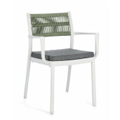 Set 4 scaune Alvin gri verde alb 59.5x52.5x82 cm