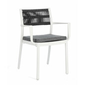 Set 4 scaune Alvin alb gri 59.5x52.5x82 cm