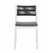Set 4 scaune Alvin gri inchis alb 49.5x52.5x82 cm