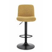 Set 2 scaune bar otel negru textil galben Rafael 41x46x86/107 cm