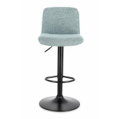 Set 2 scaune bar otel negru textil albastru Rafael 41x46x86/107 cm